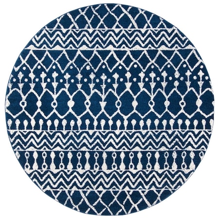 Safavieh 12 x 15 ft. Tulum 270N Power Loomed Round Area Rug; Navy & Ivory TUL270N-1215